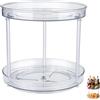 Windfromort Organizer Girevole a 2 Piani - Porta Spezie per Cucina Rotondo in Plastica - Organizer Cucina - Vassoio Girevole Cucina per Barattoli di Spezie, Cucina, Comodino, Armadietto