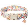 ARING PET Collare estivo per cani, Collare per cani con fiori colorati e chiusura rapida in plastica, Collare comodo in cotone per cani maschi e femmine