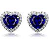 Navachi Orecchini a perno in argento Sterling 925 placcato oro bianco 18 carati 4,5 ct con rubino smeraldo, Pietra Cristallo, Zaffiro sintetico