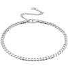 Dankadi Cavigliera in Argento 925, 3MM, 4MM, 4,5MM, 5MM, 6MM, Catena 27CM, 30CM, Chopin Intrecciata Cubana Scatola Rolo Serpente, Chiusura ro, Regalo Gioielli per Donna, 4MM 30CM, Argento sterling