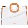 Oteaa Borse Handbag Borsa a Mano da Donna Tracolla in Vera Pelle Borsa Madame Cuoio Palmellato Bianca Camel