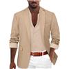 ZDSUHYIW Blazer, giacca da uomo, leggera, per il tempo libero, giacca sportiva, taglie forti, sportiva, con jeans, blazer, giacca estiva da lavoro, giacca da smoking, cachi, L