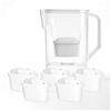 Wessper Caraffa Filtrante 2,7L, del frigorifero, set di 6 filtro - Bianco