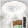 BAKAJI Ventilatore a Soffitto con Luce LED Bianco Caldo Freddo 80W, Tonalità Regolabile, Funzione Timer 1/2/4/8 ore, Telecomando Controllo a Distanza, Diametro 50 cm, Design Moderno, Ultra silenzioso