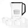 Wessper Caraffa Filtrante 2,7L, del frigorifero, set di 6 filtro - Nero