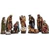Inmaculada Romero IR Mistero Natale Nascita 11 Pezzi 20 cm. Presepe classico Figure Tessuto Resina Bambino Gesù Vergine