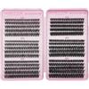 SIISTAS Wispy - Ciglia singole a ciuffetti, 40D+50D+60D+80D+100D+120D, ciuffetto, ciglia naturali, arricciatura a D, soffici, 560 extension per ciglia fai da te