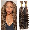 LPARMJIT Deep Wave Bulk Hair for Braiding 18 Inch 2 Bundles/Pack No Weft Wavy Synthetic Braiding Hair Extensions
