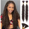 RUWISS 50 cm Wave Cochet Braids Extension Capelli Treccine Ricci Ondulati Sintetici Extension Treccine per Donne 2 Fasci/Confezione (120g, Castano Cioccolato)
