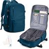 VECAVE Zaino Sottovuoto Viaggio Con Pompa Zaino Easyjet 45x36x20 Aereo Bagaglio a Mano Zaini 15.6 Pollici Porta PC Casual Impermeabile Daypack Borsa da Cabina per Donna Uomo Blu
