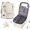 VECAVE Zaino Sottovuoto Viaggio Con Pompa Zaino Ryanair 40x20x25 Aereo Bagaglio a Mano Zaini 14 Pollici Porta PC Casual Impermeabile Daypack Borsa da Cabina per Donna Uomo Beige