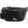 MilyaDE Marsupio in pelle PU con borchie dorate con borchie, A-7954 Nero, taglia unica