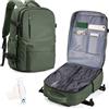 VECAVE Zaino Sottovuoto Viaggio Con Pompa Zaino Easyjet 45x36x20 Aereo Bagaglio a Mano Zaini 15.6 Pollici Porta PC Casual Impermeabile Daypack Borsa da Cabina per Donna Uomo Verde