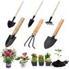 Yuandream Mini Attrezzi da Giardino, 6 Pezzi Mini Giardinaggio Attrezzi Set di Attrezzi da Piante Piccola Rastrello Pala con Manico in Legno per Piante in Vaso di Fiori piantine di Piante Bonsai