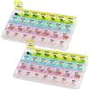 MEDca Weekly Pill Organizer - 4 volte al giorno - Planner per pillole, vitamine e farmaci - Organizzatore portatile di pillole da viaggio - Medication Reminder Box - 2 Pack