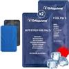 OrtoPrime PACK X2 Borse Ghiaccio Gel Riutilizzabile per Caldo e Freddo - Custodia Inclusa - Borse Gel Freddo e Caldo Riutilizzabili, Congelatore e Microonde, 26x15cm per Ogni Parte del Corpo