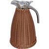 HUIZHENSHENG Caraffa Termica Per Caffè In Acciaio Inossidabile, Brocca Termica In Rattan, Isolamento Sottovuoto A Doppia Parete Da 1,5 Litri/50 Once, Ritenzione Del Calore Per 12 Ore E Del Freddo Per(Color:Caffè)