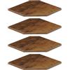JJL Set di 4 Mensole Angolari da 30 cm, da Parete, con Foro per Filo, 33,7 cm di Profondità, Mensole da Parete per Decorazione Angolo Parete del Soggiorno, Marrone Ruggine