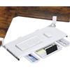 ETHU Ripiano tastiera sotto la scrivania 680 x 300 mm, ripiano estraibile per tastiera con morsetto a C regolabile a 180°, per scrivania a forma di L, supporto tastiera per computer per casa e ufficio