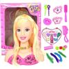 Itonash 17 Pezzi Giocattolo per Bambola con Testa per Parrucchiere, per Bambine, con Set da Gioco per il Trucco, Educativo per Bambini, Fornito con Accessori, Materiale Plastico