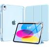 MoKo Custodia per iPad (A16) 11a Generazione 11 Pollici 2025, iPad 10a Generazione 10,9 2022 con Portapenna, iPad 10a Gen Cover Trifold Sottile Leggera con Retro PC Rigido Traslucido, Blu Cielo