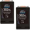 akaca 302XL Confezione da 2 Cartucce d'inchiostro Nero Compatibili Multipack di ricambio per HP 302XL per HP Officejet 3830 3831 3833 4650, Envy 4520 4524 4527 4522, Deskjet 1110 2130 2132 3630 3632 3636