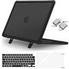 MOSISO Custodia Compatibile con MacBook Pro 14 Cover 2025-2021 M5 A3434 M4 A3112 A3185 A3401 M3 A2918 A2992 M2 A2779 M1 A2442,Case Servizio Pesante Staffa&Copritastiera&Pellicola&Tipo C, Nero