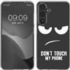 kwmobile Custodia Compatibile con Samsung Galaxy A55 5G - Cover Silicone TPU - Protezione Back Case - Don't touch my phone nero/trasparente