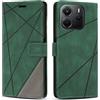 SONWO Cover per Redmi Note 14 5G / Xiaomi Poco M7 PRO 5G, Flip Custodia in PU Pelle, Cover a Libro Portafoglio con Slot per Schede e Supporto Stand per Redmi Note 14 5G, Verde