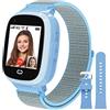 PTHTECHUS 4G Smart Watch per bambini con scheda SIM, telefono per bambini, smartwatch GPS Tracker, chiamate, voce, chat video, sveglia, fotocamera, SOS, touch screen, WiFi, orologio da polso per bambini 4-12