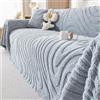 Highdi Invernale Telo Copridivano, Stile Scandinavo Calore Peluche Copri Divano, Copridivano AntiGraffio Gatto Protezione per Mobili e Divano, Copridivani 1 2 3 4 Posti (180x130cm,Azzurro)