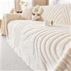 Highdi Invernale Telo Copridivano, Stile Scandinavo Calore Peluche Copri Divano, Copridivano AntiGraffio Gatto Protezione per Mobili e Divano, Copridivani 1 2 3 4 Posti (180x130cm,Beige)