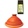 Marrakesch Tajine marocchina, con tè | Tagine, non smaltato privo di sostanze nocive, originale dal Marocco, pentola di terracotta per cucinare, Tuareg Ø 26 cm, per 1-3 persone | fatto a mano da Marrakech