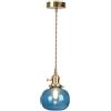 SANGPAO Lampada a Sospensione in Vetro Nordico Magazzino Bagno Lampada da soffitto a Sospensione in Vetro Verde Lampadario a Sfera in Vetro Trasparente a Costine Lampadario Vintage a Isola per Camera