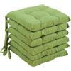 Viterbo Biancheria - Cuscini Sedie Cucina Set da 6 per Esterno ed Interno, Coprisedie con Laccetti, Design 4 Punti Imbottito, Ogni Cuscino è Realizzato in Morbida Spugna da 6cm (Verde Chiaro)