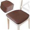 Generic Cuscini per sedie da pranzo con laccetti, in ecopelle, cuscini per sedie da cucina e sala da pranzo, 43 x 40 cm, beige (confezione da 4)