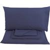 Viterbo Biancheria Completo Letto - Lenzuolo - Sofia - Colorato Tinta Unita 100% Cotone Singolo - 1P Mezza - Matrimoniale (Singolo, (4615), Blu Scuro)