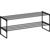 SONGMICS Scarpiera a 2 Ripiani, Scaffale Portascarpe in Metallo, per 12-15 Paia di Scarpe, Verticale o Capovolto, Impilabile, Ingresso, 30 x 92 x 34 cm, Nero LSA12BK