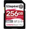 Kingston 256GB Scheda SDXC Kingston React Plus 280MB/s Class10 Nero [SDR2V6/256GB]