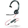 Hp Cuffia Hp Poly Blackwire 3315 Mono Usb-C 3.5mm +Usb-C/A con microfono Nero [8X218AA]