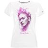 Blasfemus T-Shirt Donna - Frida Kahlo Ufficiale Stile Sketch Art (Bianco-Viola, S)