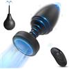BDSMYEE Plug Anale Vibratore con Clistere, Luce LED Butt Plug Anali Silicone Giocattoli, Plug Anali Sexytoysys per Donna Uomini, Plug Anale-Dilatatore con 10 modalità di vibrazione