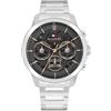 Tommy Hilfiger Orologio Analogico Multifunzione al Quarzo da Uomo con Cinturino in Acciaio Inossidabile Argento o Nero
