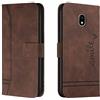 Lihondar Cover per Samsung Galaxy J330 / J3 2017, Custodia Samsung J330 / J3 2017 Portafoglio, Flip Libro Wallet Case Custodia in Pelle PU Premium, Slot per Schede, con Magnetica a Scatto (Marrone)