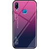 BestCatgift Glare Series Nova 3i Phone Cover Accessories [Glass Shell][Gradient Custodia] Bumper ShockLiteof per Huawei Nova 3i/P Smart Plus - Rose-Gray