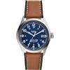 Fossil Orologio Defender da uomo, Data a tre lancette a energia solare con cinturino in acciaio inossidabile o in pelle, 40 mm, Marrone chiaro