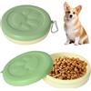 DEARBAG Ciotola Portatile per Cani Gatti, Ciotola d'acqua in Plastica, Ciotole da Viaggio Portatili con Coperchi e Moschettone per Cani, Gatti e Animali Domestici per Viaggi e Campeggio (380 ml) (Verde)