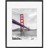 Frametory Cornice portafoto da 28 x 35 cm in alluminio con passepartout color avorio, per foto da 20 x 25 cm, in vero vetro, collezione di cornici in metallo (nero, confezione da 1)