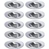 Paulmann 92116 Faretti da incasso kit di 10 orientabili rotondi 90 mm 30° GU10 max. 10 x 10 W 230 V cromato opaco lampada da incasso - lampada senza lampadina