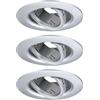 Paulmann 92110 Faretti da incasso kit di 3 orientabili rotondi 90 mm 30° GU10 max. 3x10W 230 V cromato opaco lampada da incasso - lampada senza lampadina
